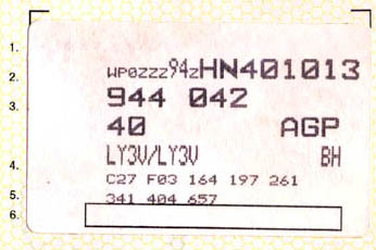 VIN – Vehicle Identification Number